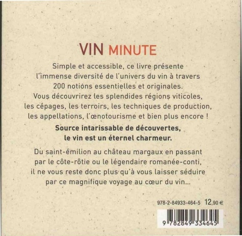 Vin minute - Cépages, appellations, grands crus.... de Jean-Michel Brouard  - Grand Format - Livre - Decitre