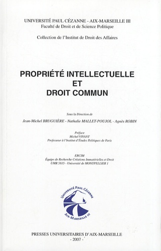 Propriété intellectuelle et droit commun de Jean-Michel Bruguière - Grand  Format - Livre - Decitre