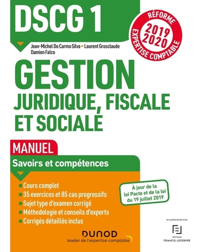 Gestion juridique, fiscale et sociale DSCG 1. Manuel  Edition 2019-2020