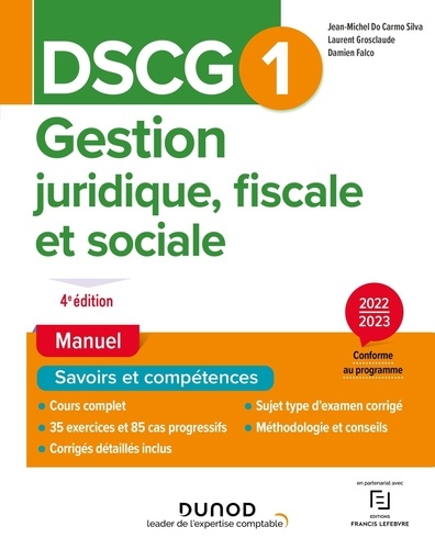 Gestion juridique, fiscale et sociale DSCG 1. Manuel  Edition 2022-2023
