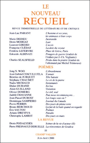Jean-Michel Maulpoix et  Collectif - Le Nouveau Recueil N° 55 Juin-Aout 2000.