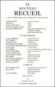 Jean-Michel Maulpoix et  Collectif - Le Nouveau Recueil N° 56 Septembre-Novembre 2000.