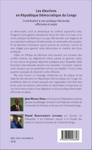 Les élections en République Démocratique du Congo. Contribution à une pratique électorale efficiente et aisée