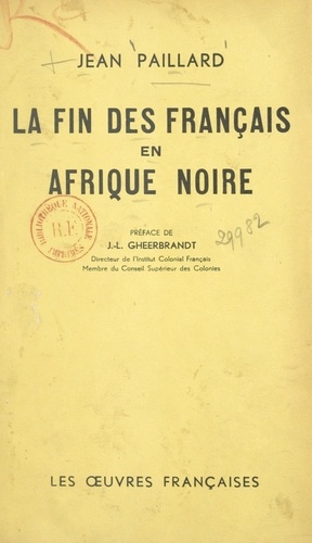La fin des Français en Afrique noire