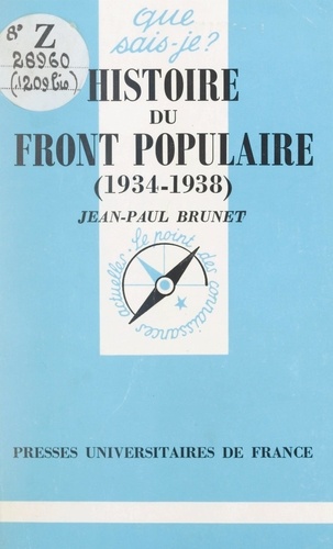 Histoire du front populaire. 1934-1938