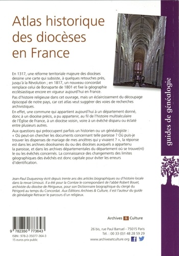 Atlas historique des diocèses en France 2e édition actualisée