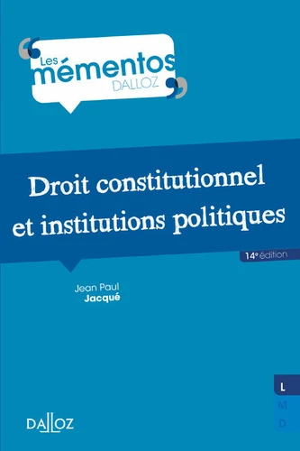 Couverture de Droit constitutionnel et institutions politiques