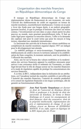 L'organisation des marchés financiers en République démocratique du Congo. Pour l'instauration d'une bourse des valeurs mobilières