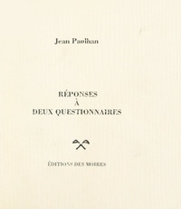 Jean Paulhan - Réponses à deux questionnaires.