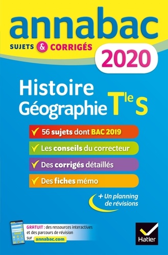 Annales Annabac 2020 Histoire-Géographie Tle S. sujets et corrigés du bac   Terminale S