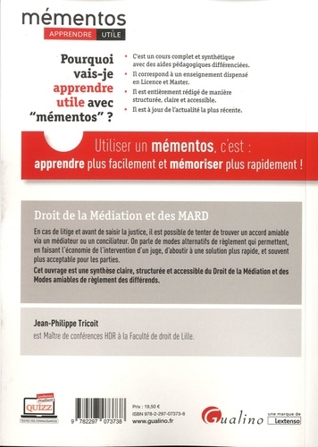 Droit de la médiation et des modes amiables de règlement des différends  Edition 2019-2020