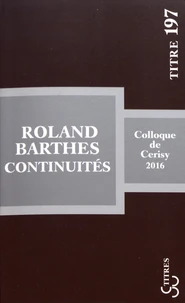 Roland Barthes : continuités