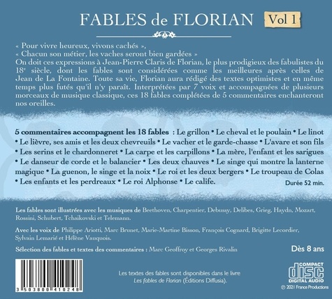 Fables de Florian Volume 1  avec 1 CD audio