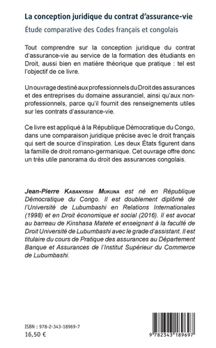 La conception juridique du contrat d'assurance-vie. Etude comparative des Codes français et congolais