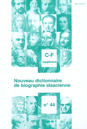 Jean-Pierre Kintz - Nouveau dictionnaire de biographie alsacienne n° 44 - Supplément C-F.