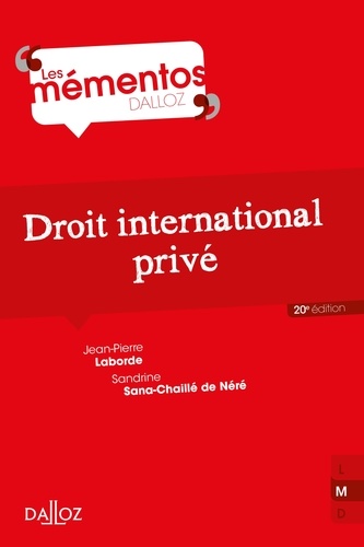 Droit international privé - 20e ed. 20e édition