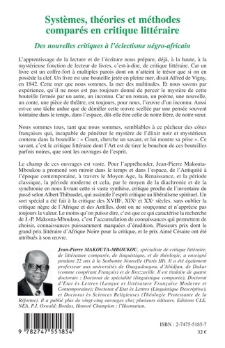 Systèmes, théories et méthodes comparées en critique littéraire. Volume 2, Des nouvelles critiques à l'éclectisme négro-africain