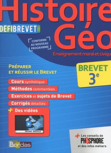 Jean-Pierre Rocher - Histoire Géographie Enseignement moral et civique Brevet 3e.