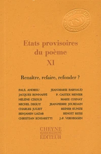 Etats provisoires du poème