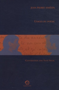 Jean-Pierre Siméon - Usages du poème.