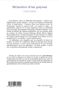 Jean Pinchon - Mémoires d'un paysan (1925-2009).