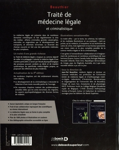 Traité de médecine légale et criminalistique 3e édition
