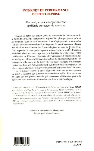 Internet et performance de l'entreprise. Une analyse des stratégies Internet appliquée au secteur du tourisme