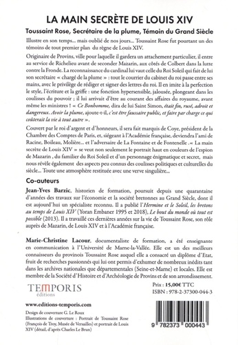 La main secrète de Louis XIV - Toussaint Rose,... de Jean-Yves Barzic -  Grand Format - Livre - Decitre