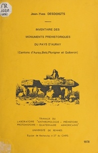 Jean-Yves Desdoigts et  Laboratoire anthropologie, pré - Inventaire des monuments préhistoriques du Pays d'Auray - Cantons d'Auray, Belz, Pluvigner et Quiberon.