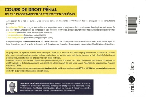 Cours de droit pénal. Tout le programme en 80 fiches et en schémas  Edition 2018