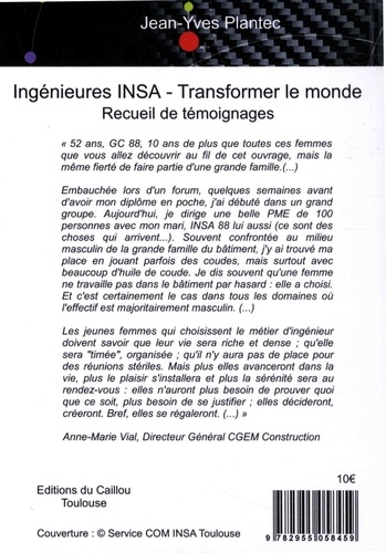 Ingénieures INSA - Transformer le monde. Recueil de témoignages