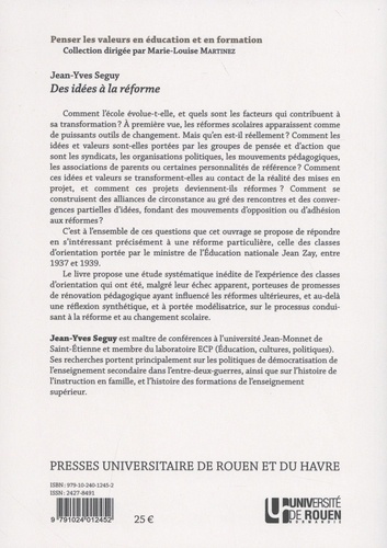 Des idées à la réforme - Jean Zay et... de Jean-Yves Seguy - Grand Format -  Livre - Decitre