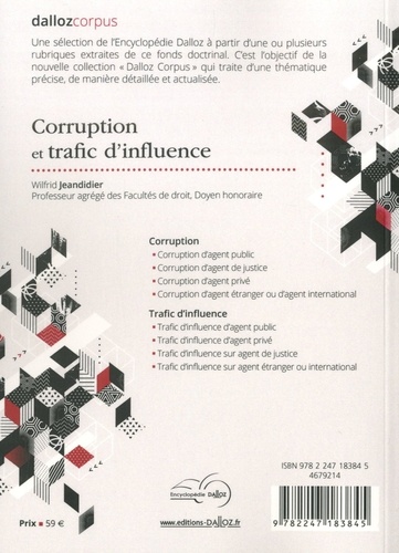 Corruption et trafic d'influence