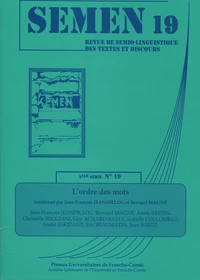 SEMEN 19 - L'ordre des mots