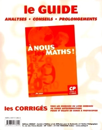 Jeanine Duverneuil et Yves Mole - A nous les maths ! CP, cycle 2, 2e année Classeur-guide - Livre du maître.