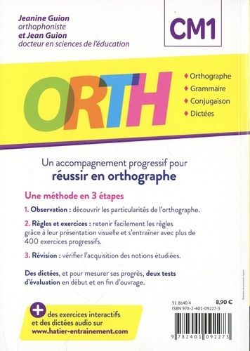 ORTH CM1. Un accompagnement progressif pour réussir en orthographe
