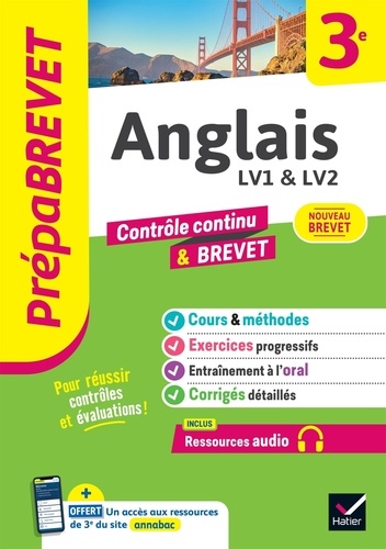 Jeanne-France Bignaux et Wilfrid Rotgé - Prépabrevet Anglais 3e - Nouveau Brevet 2025 - cours, méthodes &amp; entraînement.