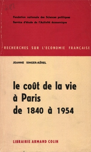 Le coût de la vie à Paris de 1840 à 1954