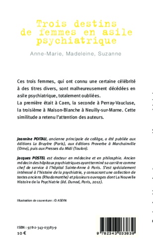 Trois destins de femmes en asile psychiatrique. Anne-Marie, Madeleine, Suzanne