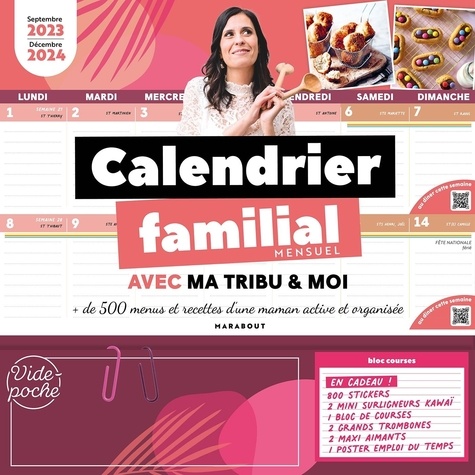 Grand calendrier mensuel famille organisée (édition 2024