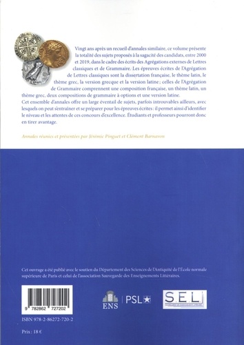 Annales des agrégations externes de lettres classiques et de grammaire (2000-2019)