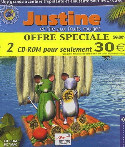  Collectif - Bi pack Justine : Justine et l'île aux fruits rouges + Justine et la pierre de feu - CD-ROM.