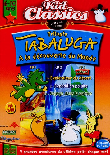  Emme - Trilogie Tabaluga à la découverte du monde Coffret 3 CD-ROM : 1, Explorateur du désert ; 2, Expédition polaire ; 3, Voyage dans la nature.