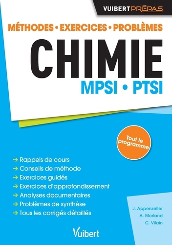 Jérôme Appenzeller et Alizée Morland - Chimie MPSI-PTSI - Méthodes, exercices, problèmes.