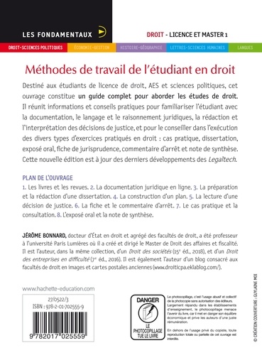 Méthodes de travail de l'étudiant en droit 7e édition