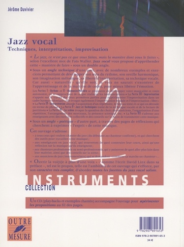 Jazz vocal. Techniques, interprétation, improvisation  avec 1 CD audio