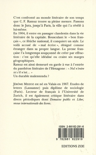 Ramuz. Un passager clandestin des Lettres françaises