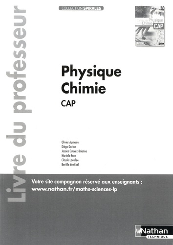 Jessica Estevez-Brienne et Diego Dorian - Physique-Chimie CAP Spirales - Livre du professeur.