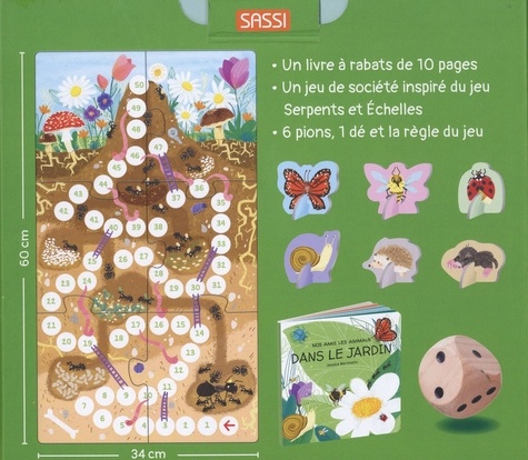 Nos amis les animaux. Dans le jardin - Avec 1 livre à rabats, 1 jeu de société, 6 pions, 1 dé et la règle du jeu