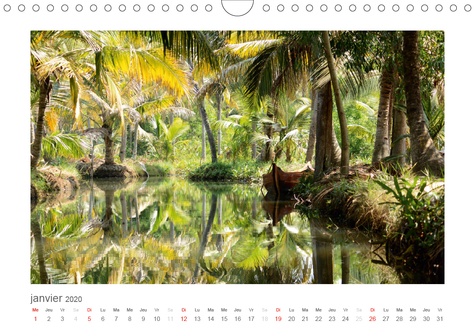 CALVENDO Places  Kerala, dans le sud de l'Inde (Calendrier mural 2020 DIN A4 horizontal). Des Backwaters jusqu'aux plantations de thé dans les montagnes de Cardamome. (Calendrier mensuel, 14 Pages )